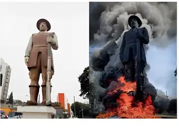 Gabriel Schickmann/Mário Rodrigues/Divulgação. https://veja.abril.com.br/blog/arte-ao-redor/incendio-estatueta-borba-gato-homenagens-figuras-contestadas-historia/
